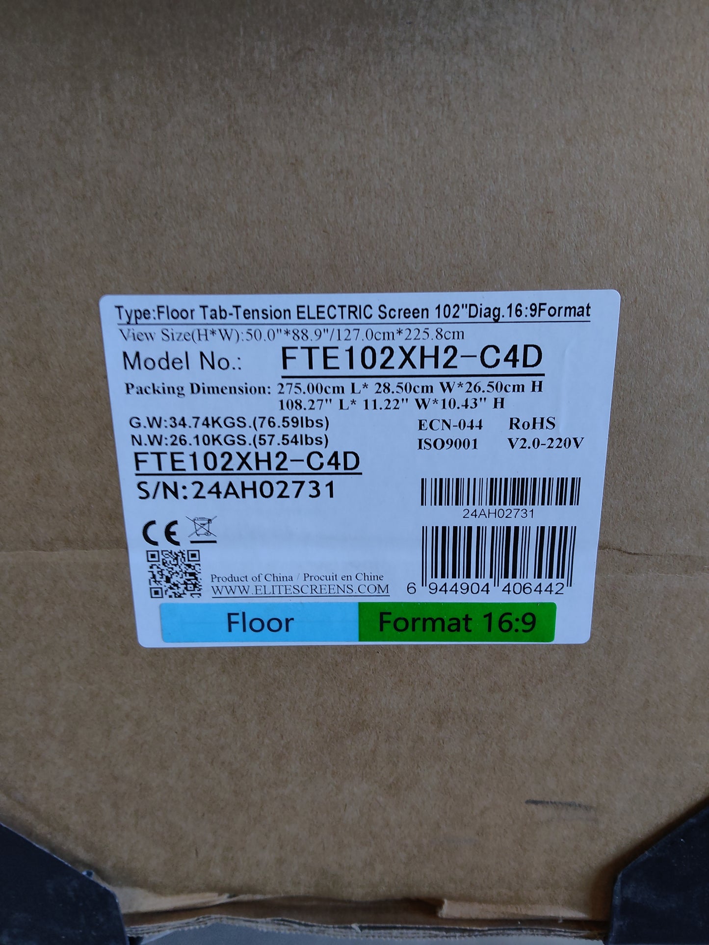 KESTREL TAB-TENSION FLOOR-UP Met Cinegrey 4D Schermen