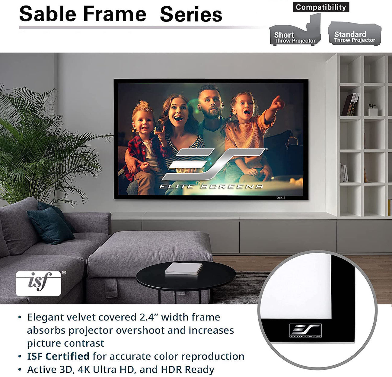 SABLE FRAME - VAST FRAME PROJECTIESCHERM